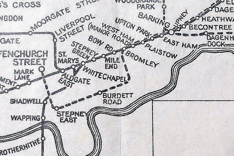 c.1935 MAP LMS STEAM & ELECTRIC SERVCES CONNECTING WITH LPTB inc ST MARYS. 1933-