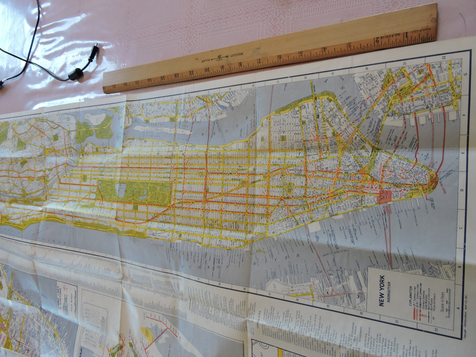 RARE ~ Foldout 1955 Transit New York City Subway Street Map NYC Bus IRT Brooklyn