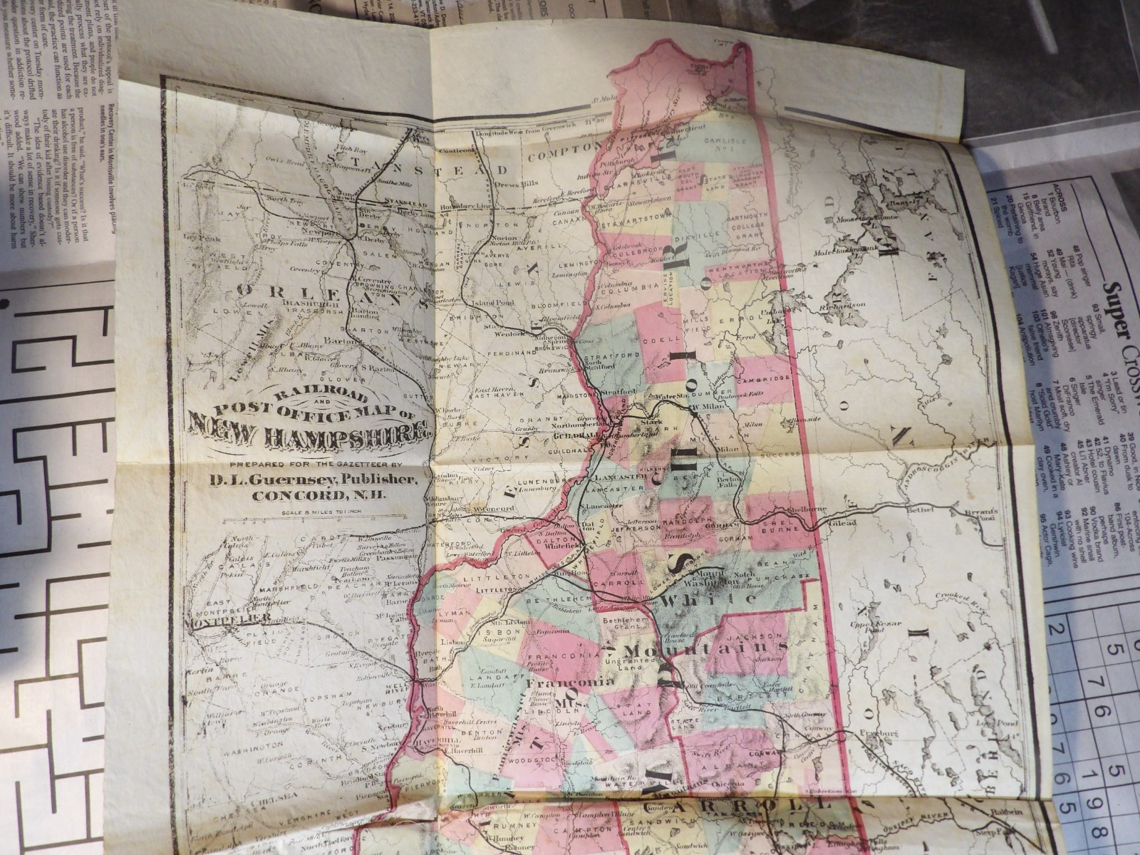 The Statistics and Gazetteer of NH Fogg 1874 + Railroad MAP C W Sawyer Bookplate