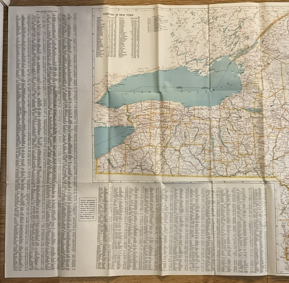 Vintage 1950s Geographia Highway & Railroad Map New York NY Alexander Gross