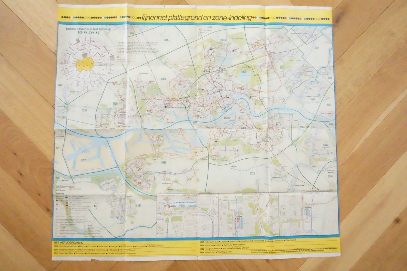 1983 1984 1989 1990 RET Netherlands Holland Railway Bus Tram Route Map x4