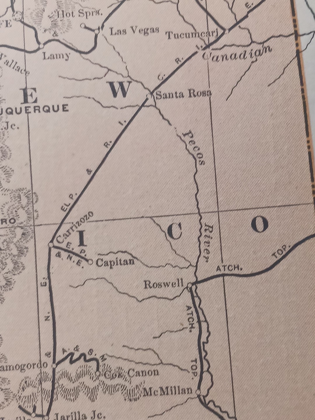 ~1904 Railroad Map UTAH Colorado ARIZONA New Mexico All Lines & Depots 11″x9″