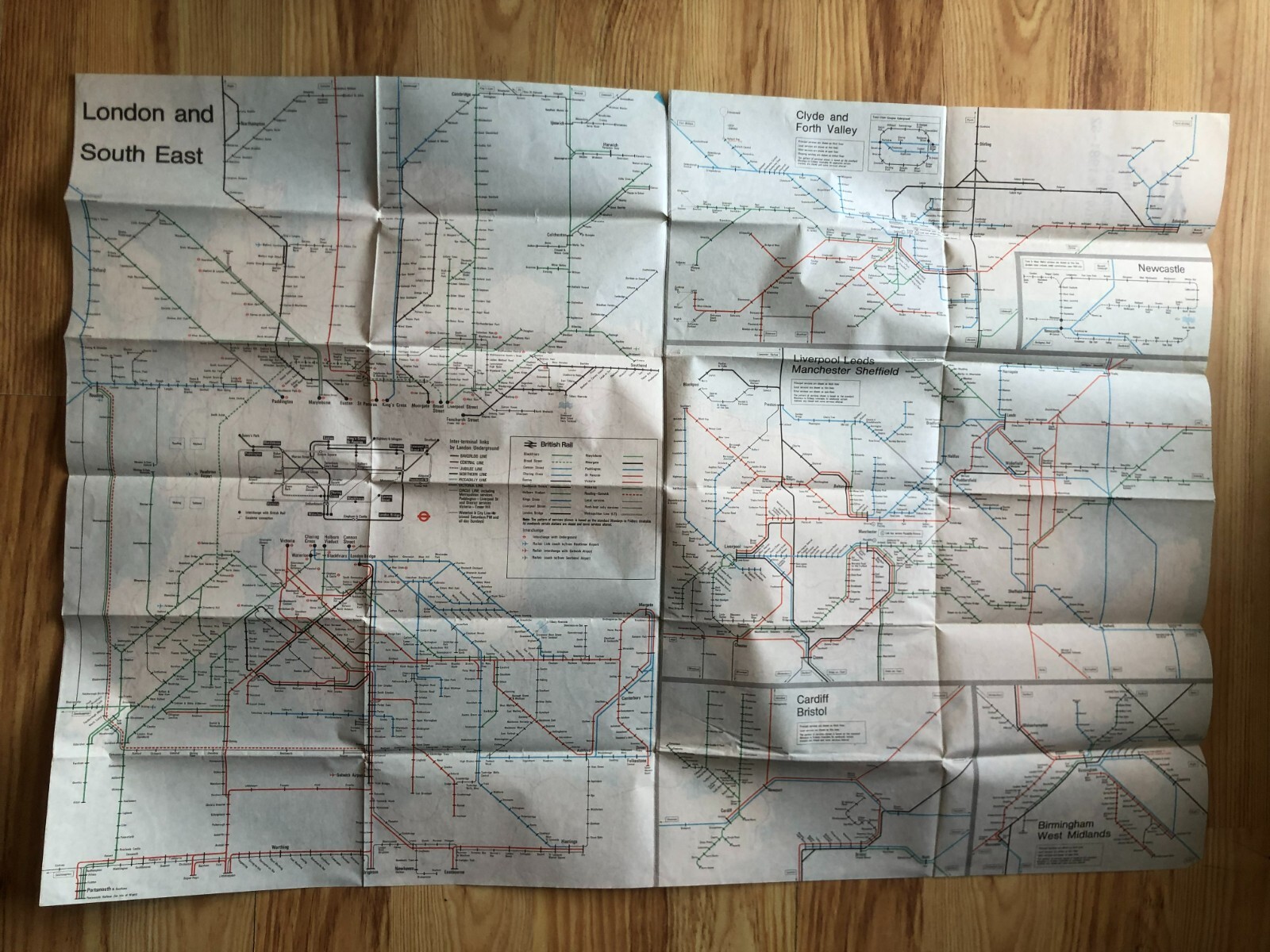 British Rail Passenger Network 1981-82 large scale map, folded
