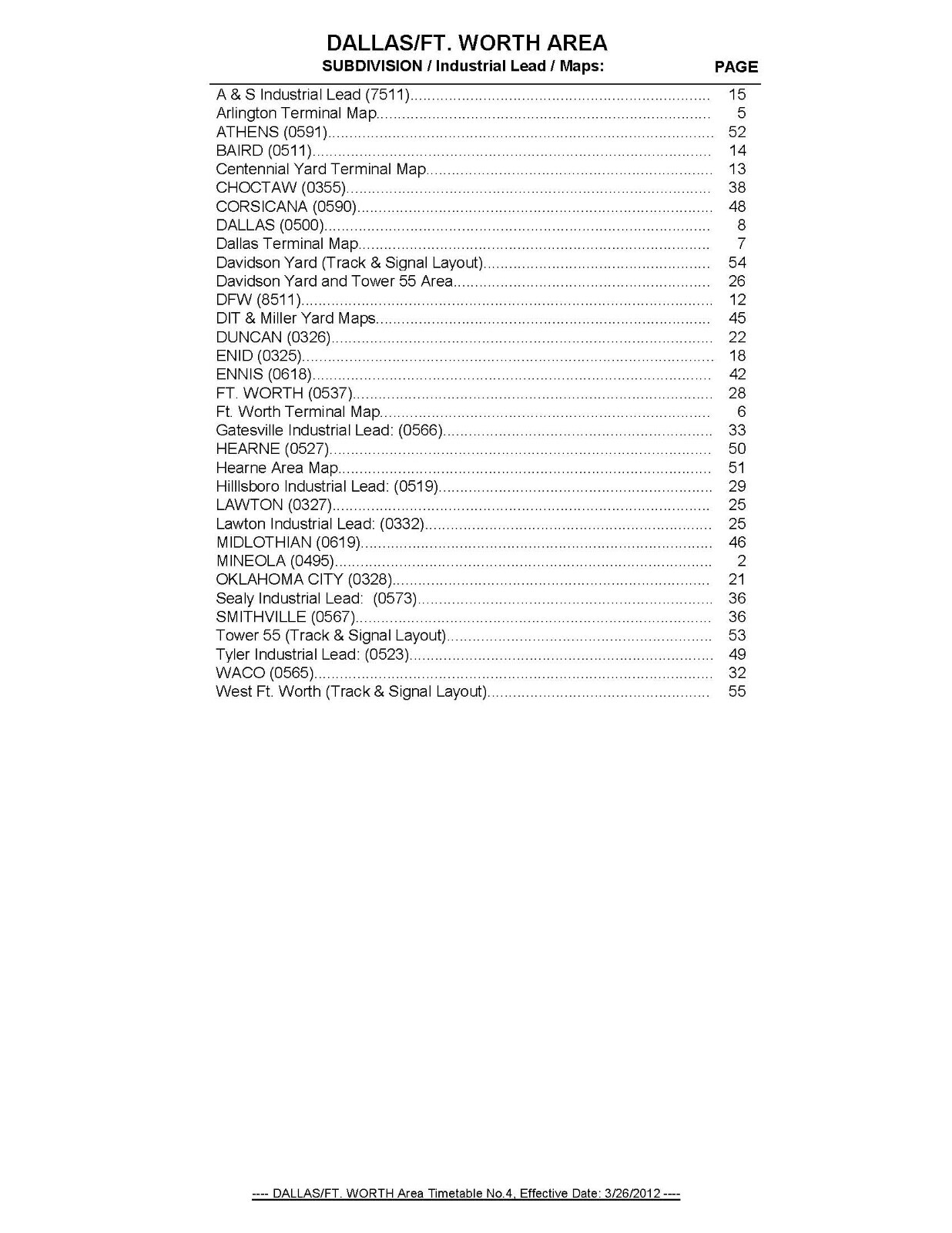 Union Pacific 2012 Dallas Ft Worth Area Timetable #4 PDF Pages on DVD