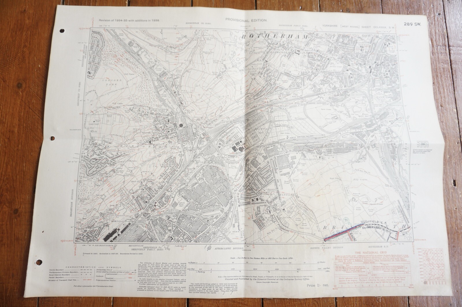 1938 Rotherham Tinsley Sheffield Yorkshire LMS LNER Railway OS Linen Map Ref 27