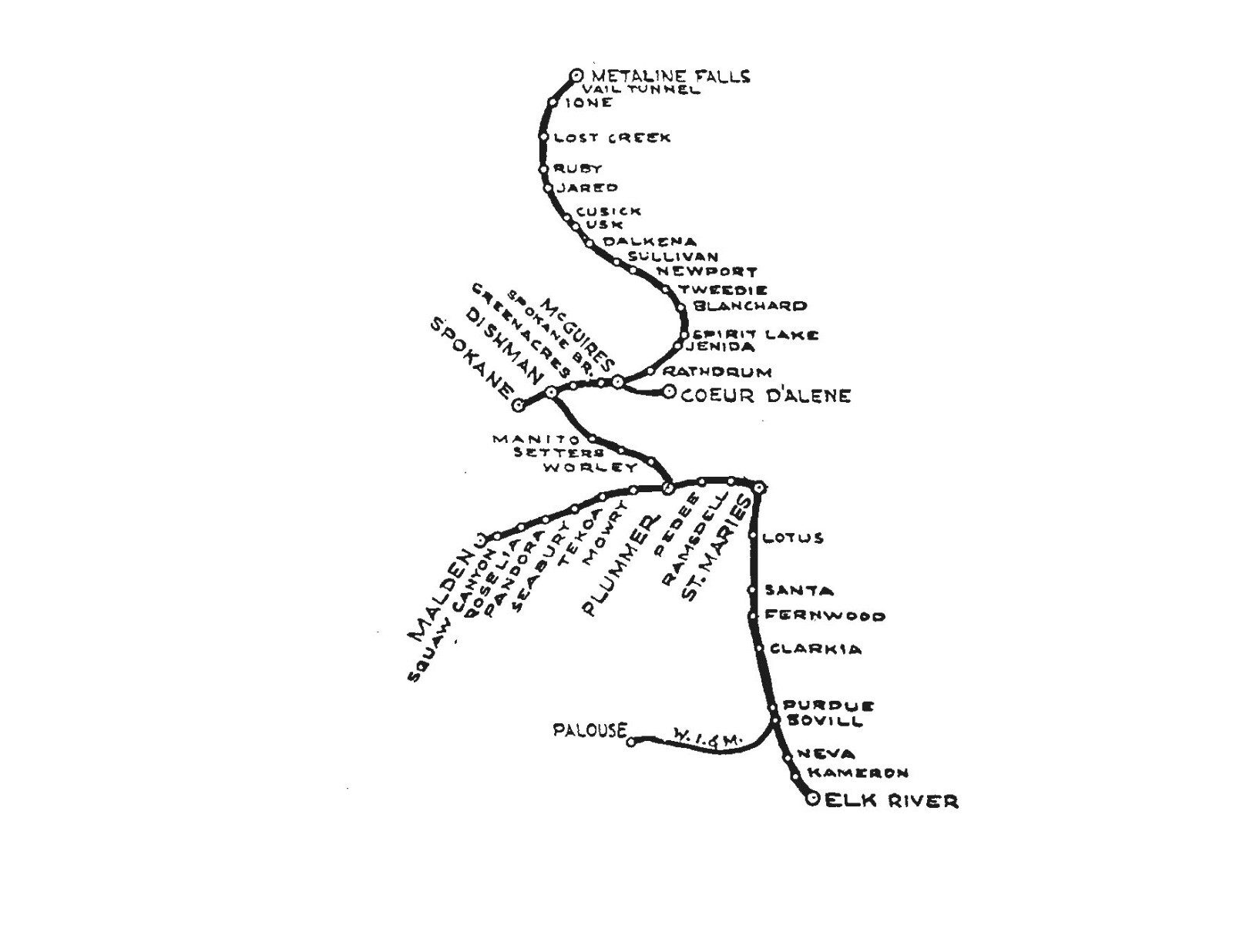 Milwaukee Road Railroad 1976 Washington Division Track Chart PDF Pages on DVD
