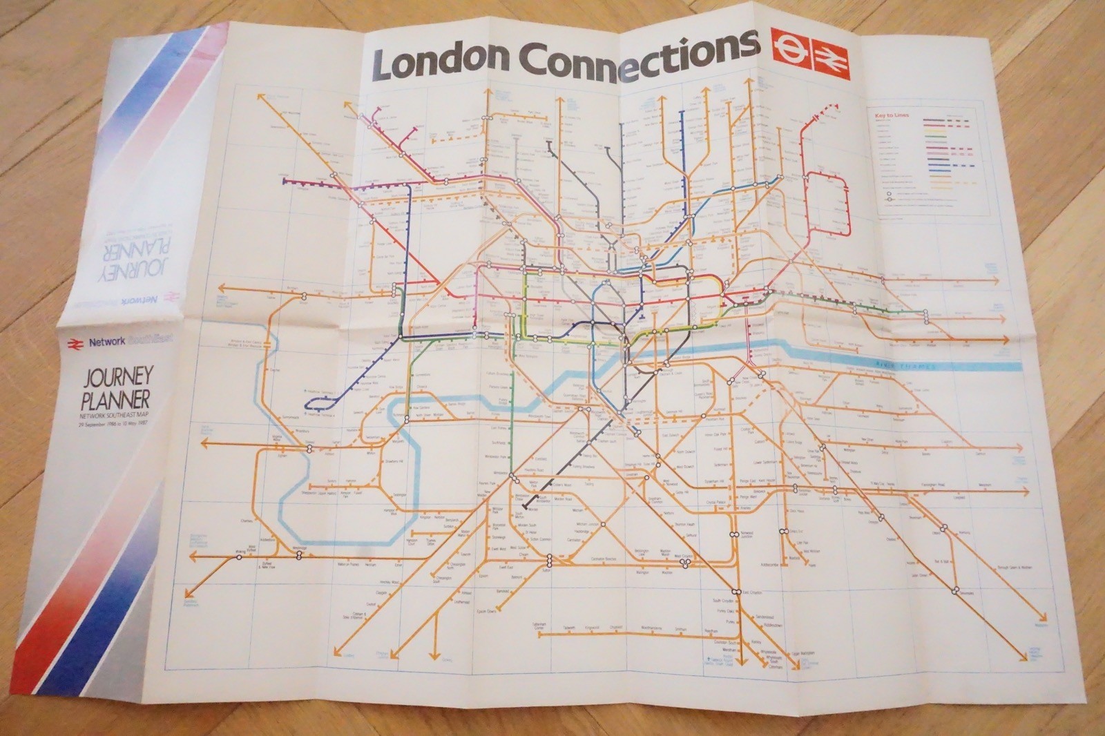 1986 NSE Network SouthEast Railway Map Journey Planner