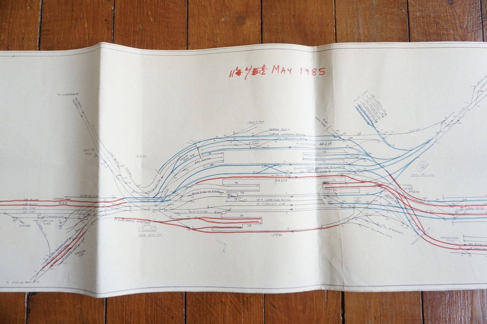 11/12 May 1985 Crewe Re-Signalling Railway Track Plan Map