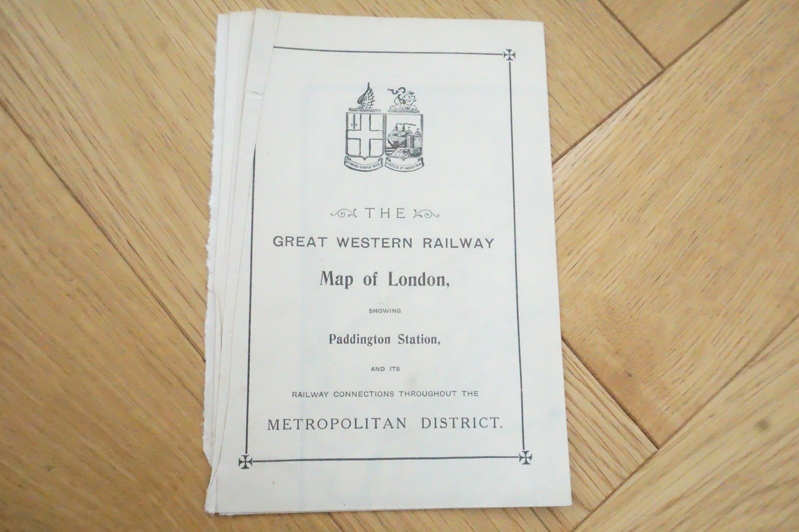 1913 GWR London Paddington Station Original Railway Map