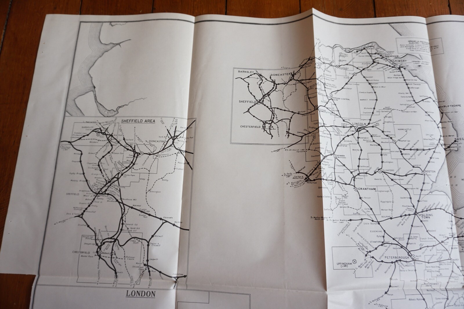 1958 Sundries Concentrations Areas 1954 Eastern Region Railway Map