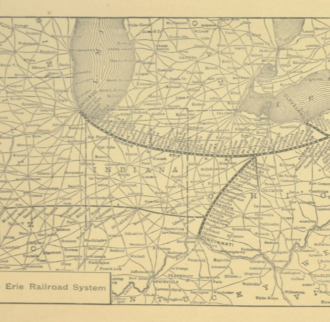 Vintage Map of the Erie Railroad Map Pennsylvania Old Original ca 1922
