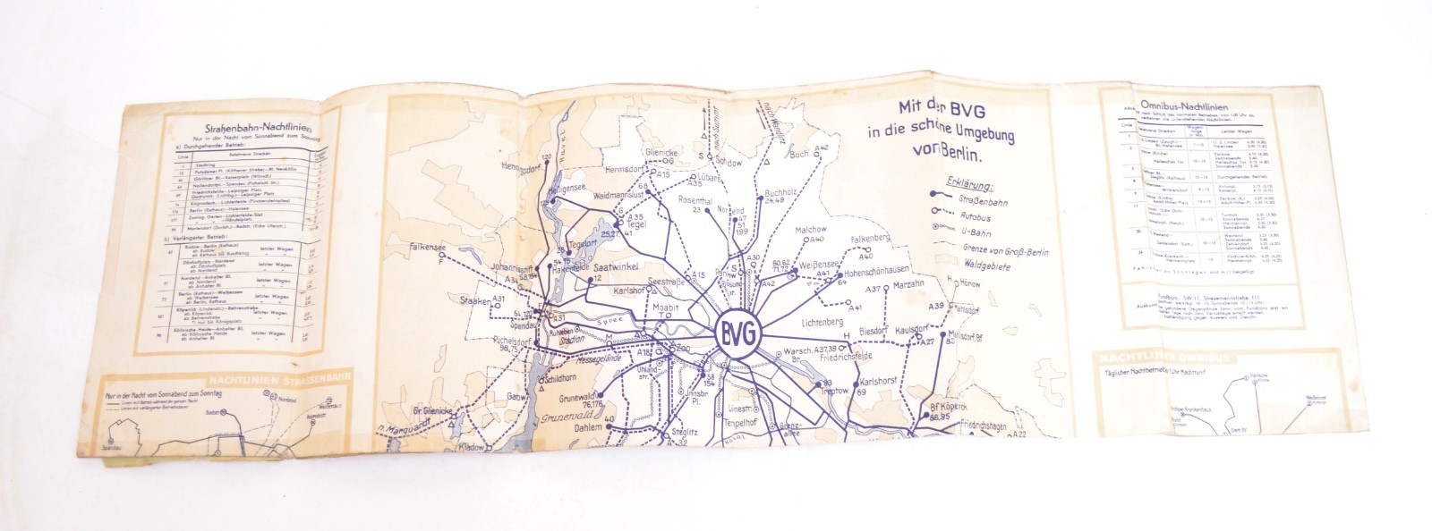 Railway Transport Map Germany Berlin Strassenbhan Omnibus UBahn 1934