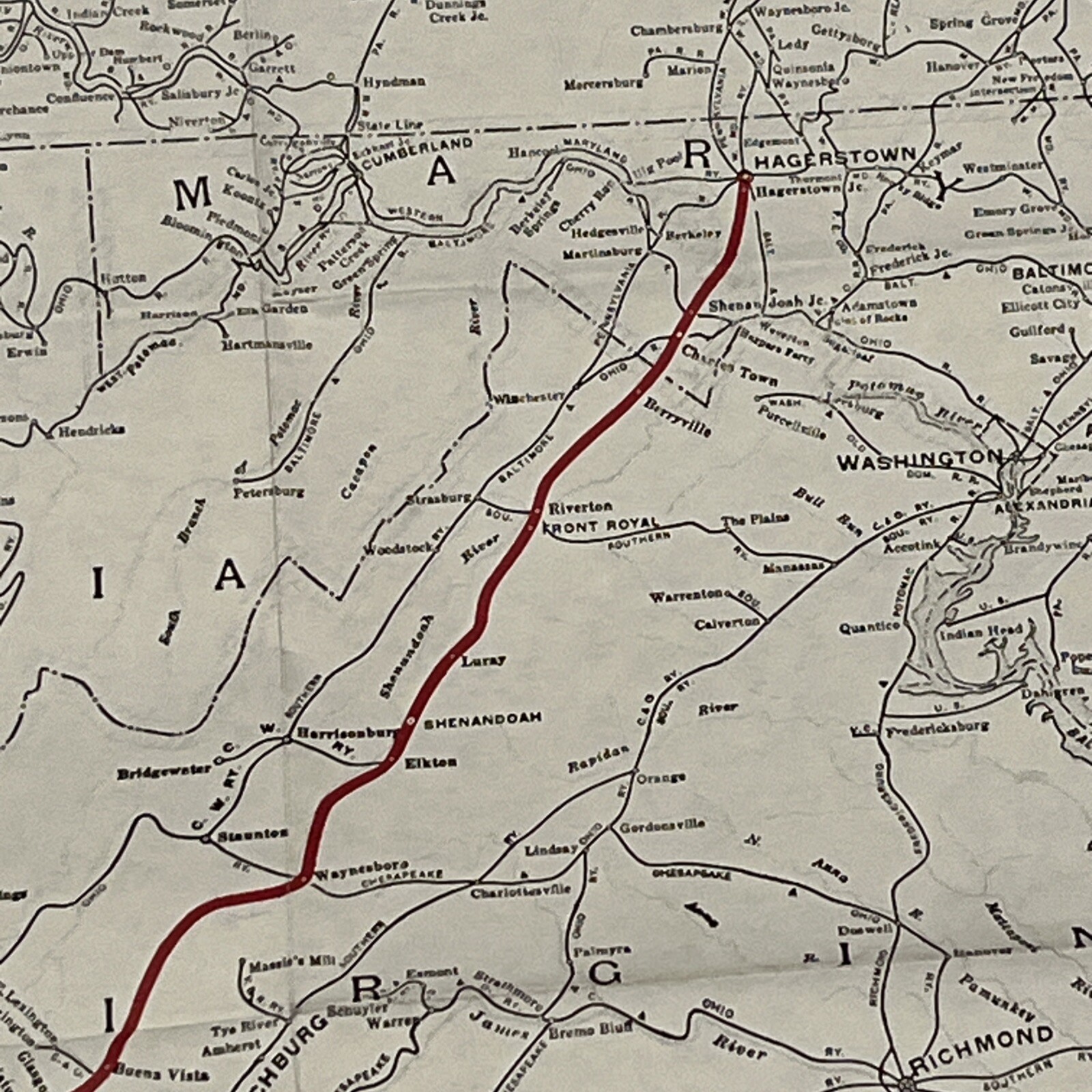 Norfolk & Western & VIRGINIAN RAILWAY Company Map