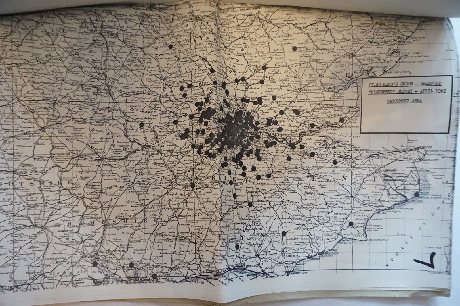 1967 East Coast Main Line Railway Highspeed Services Area Maps