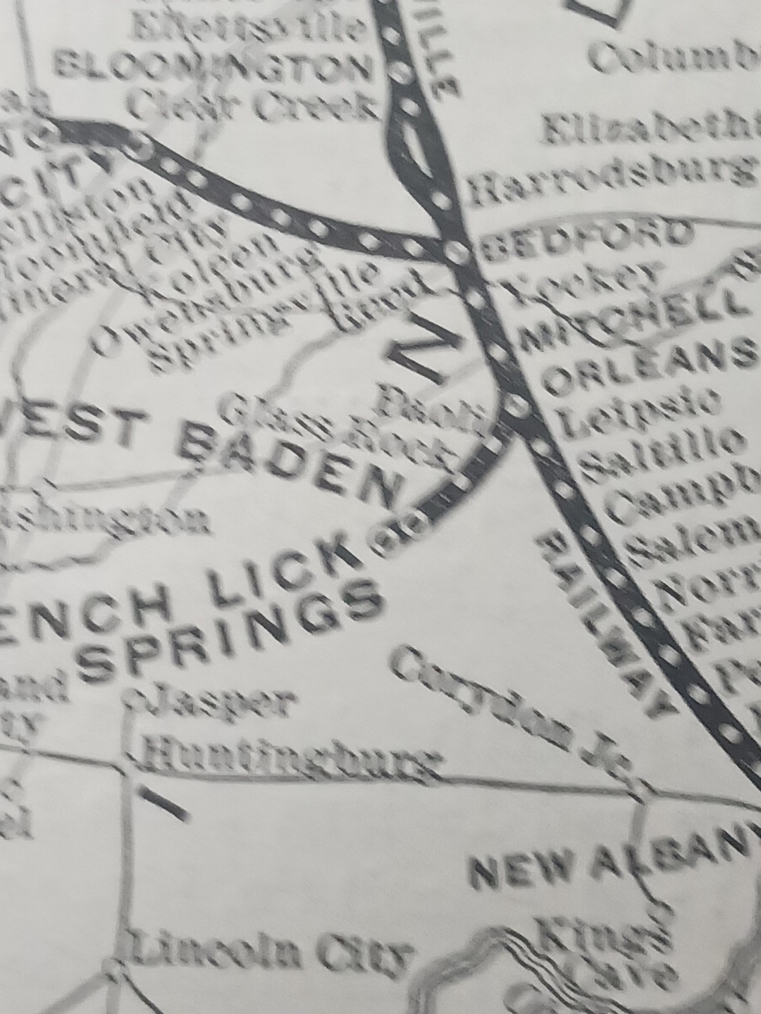 ~1904 Train Route Map CHICAGO INDIANAPOLIS & LOUISVILLE RAILWAY Indiana Railroad
