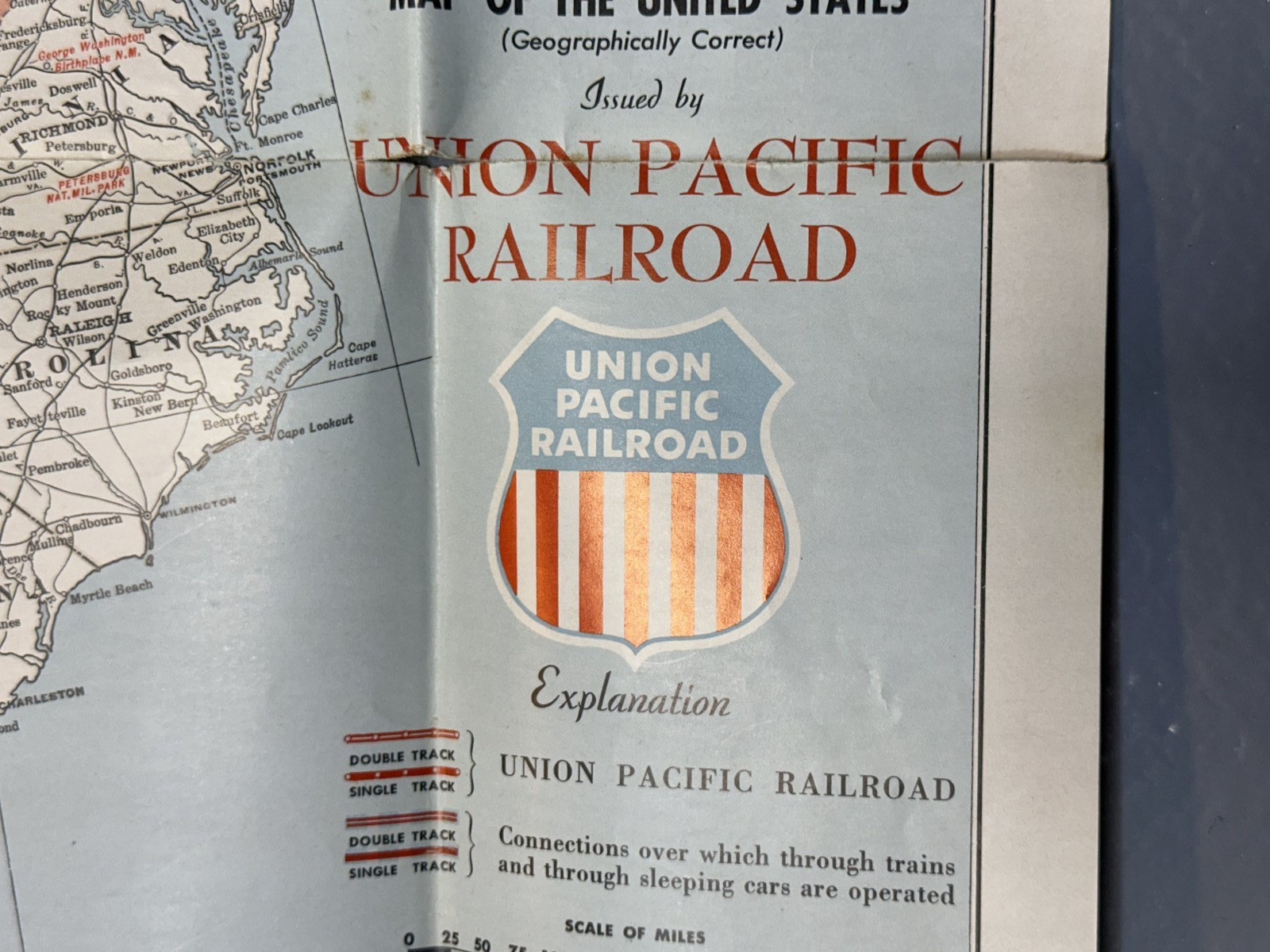 1956 UNION PACIFIC RAILROAD United States MAP Brochure