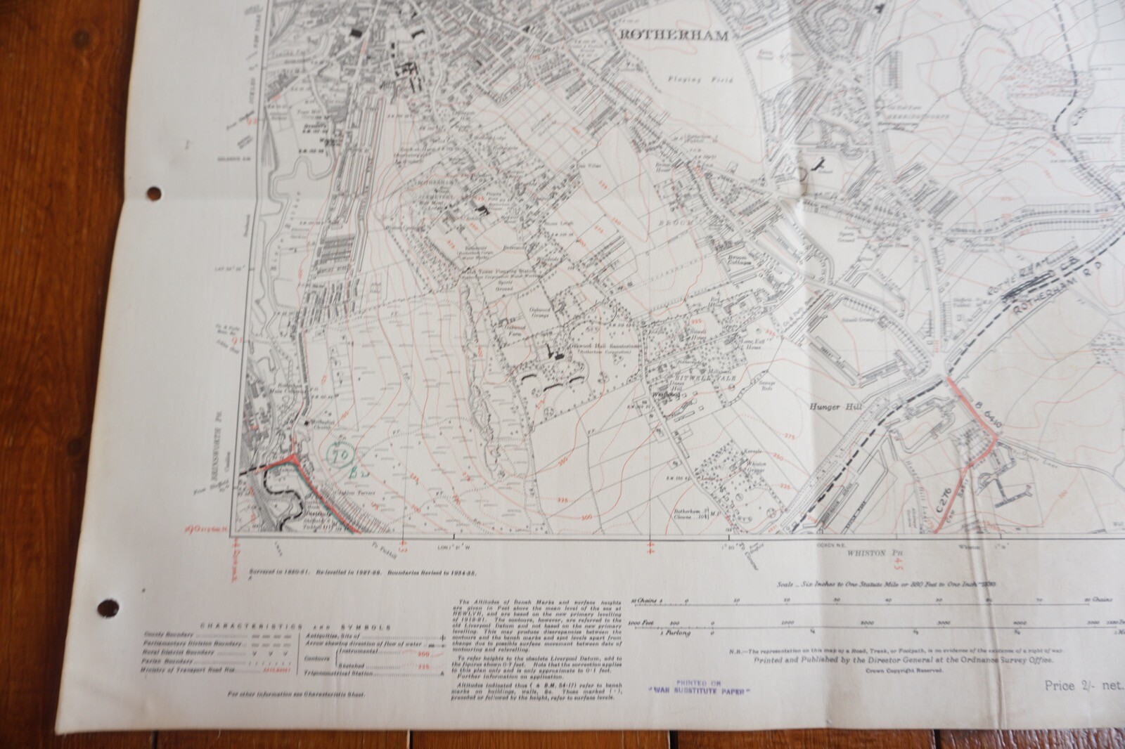 1938 Rotherham Sheffield Yorkshire LMS Railway OS Linen Map Ref 29