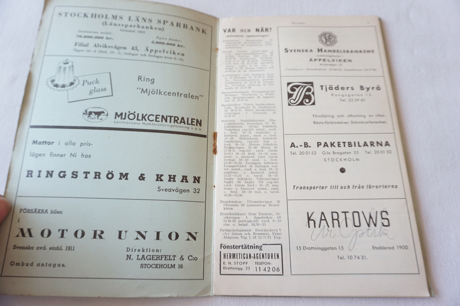 1938 Sweden Railway Map Bromma Stockholm