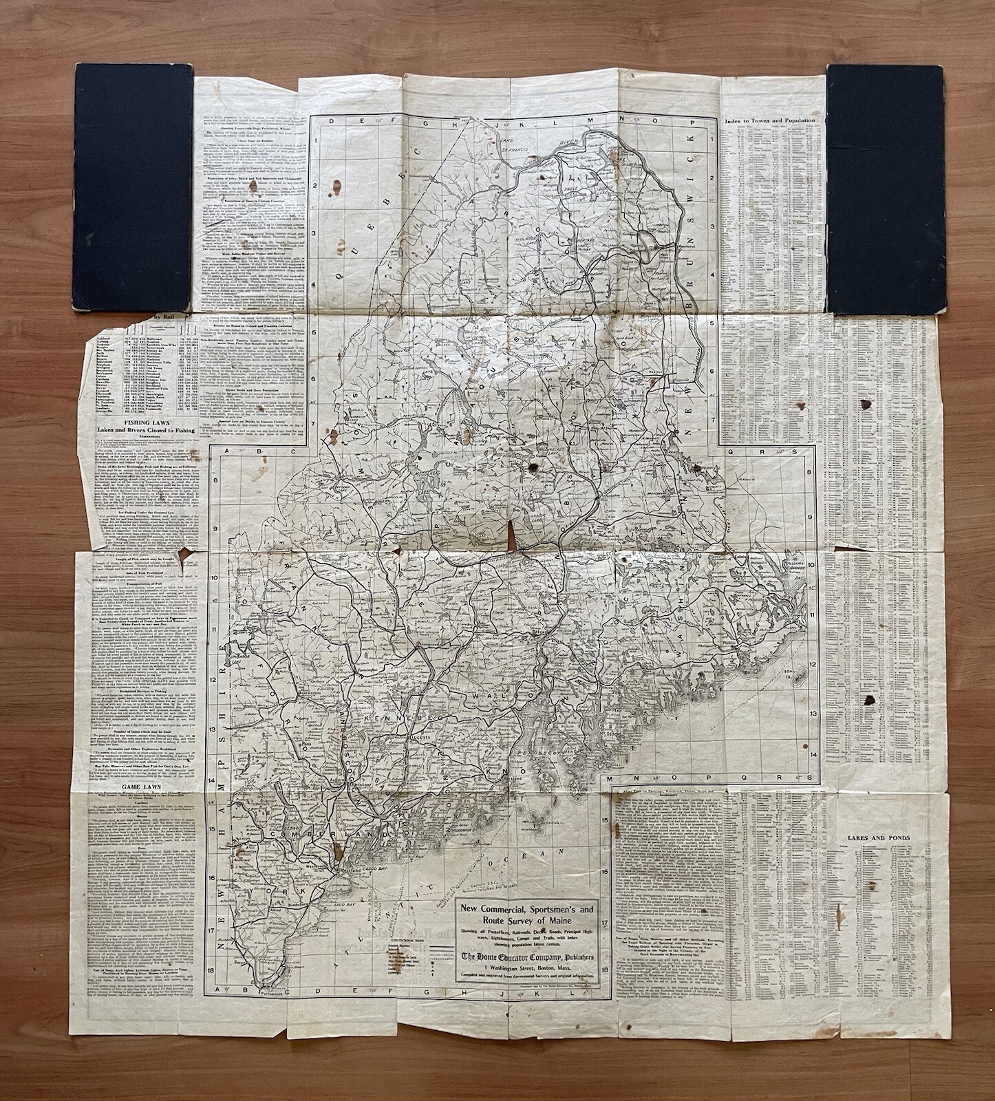Antique 1907 New England Commercial & Route Survey Rail Road Electric Roads Map