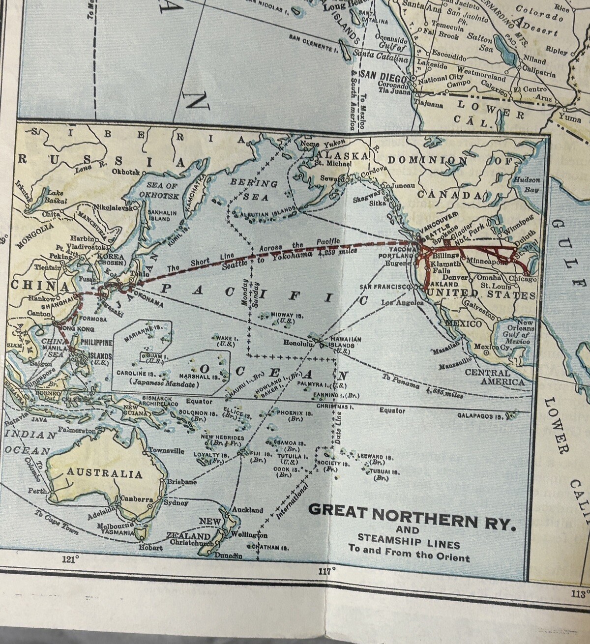 GN Rwy Great Northern Railway Empire Builder Route Map of US 1939 E-11-39