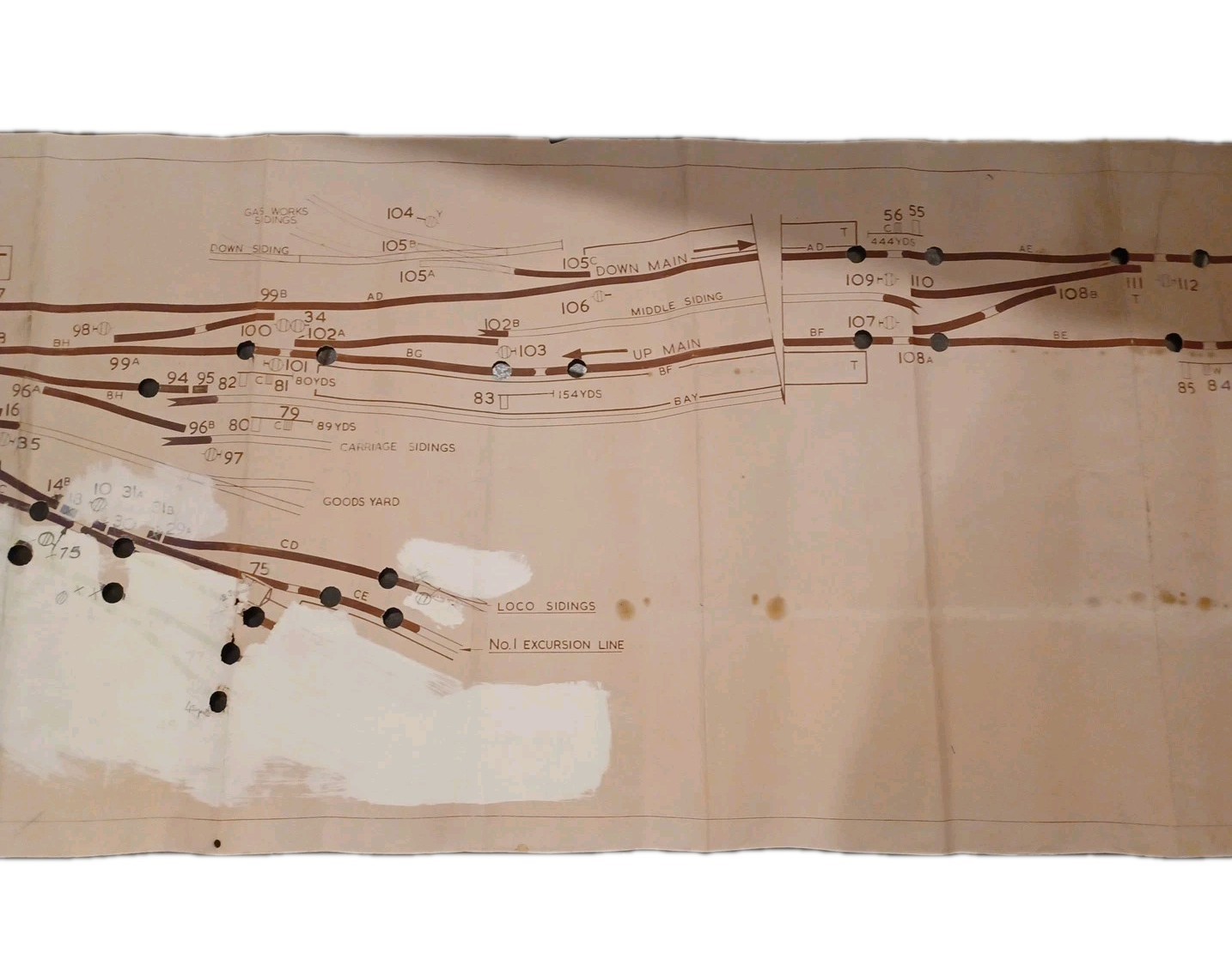 Railwayana B R(W) Western Super Mare Copy (Offical) Signal Box Diagram 280cm…