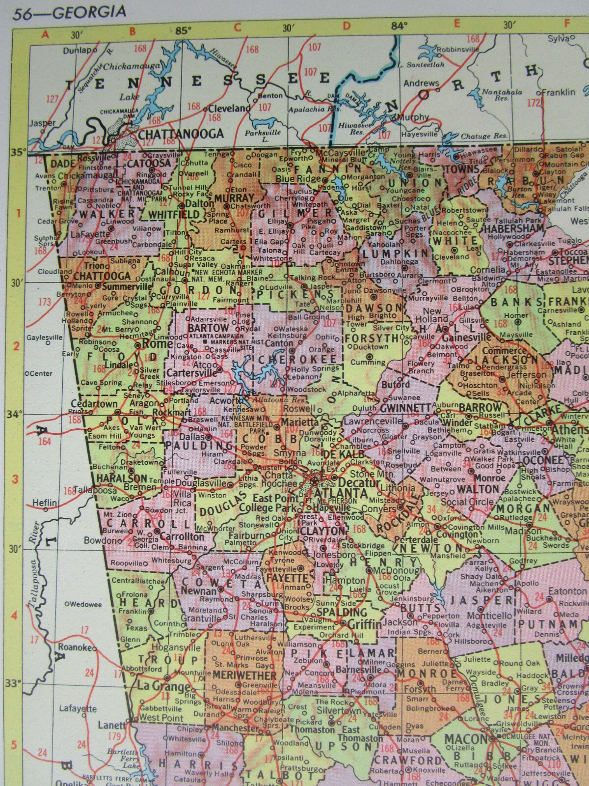 FL GA Vtg 1959 FLORIDA RAILROAD Map. MARIANNA & BLOUNTSTOWN RR ~or~ GEORGIA