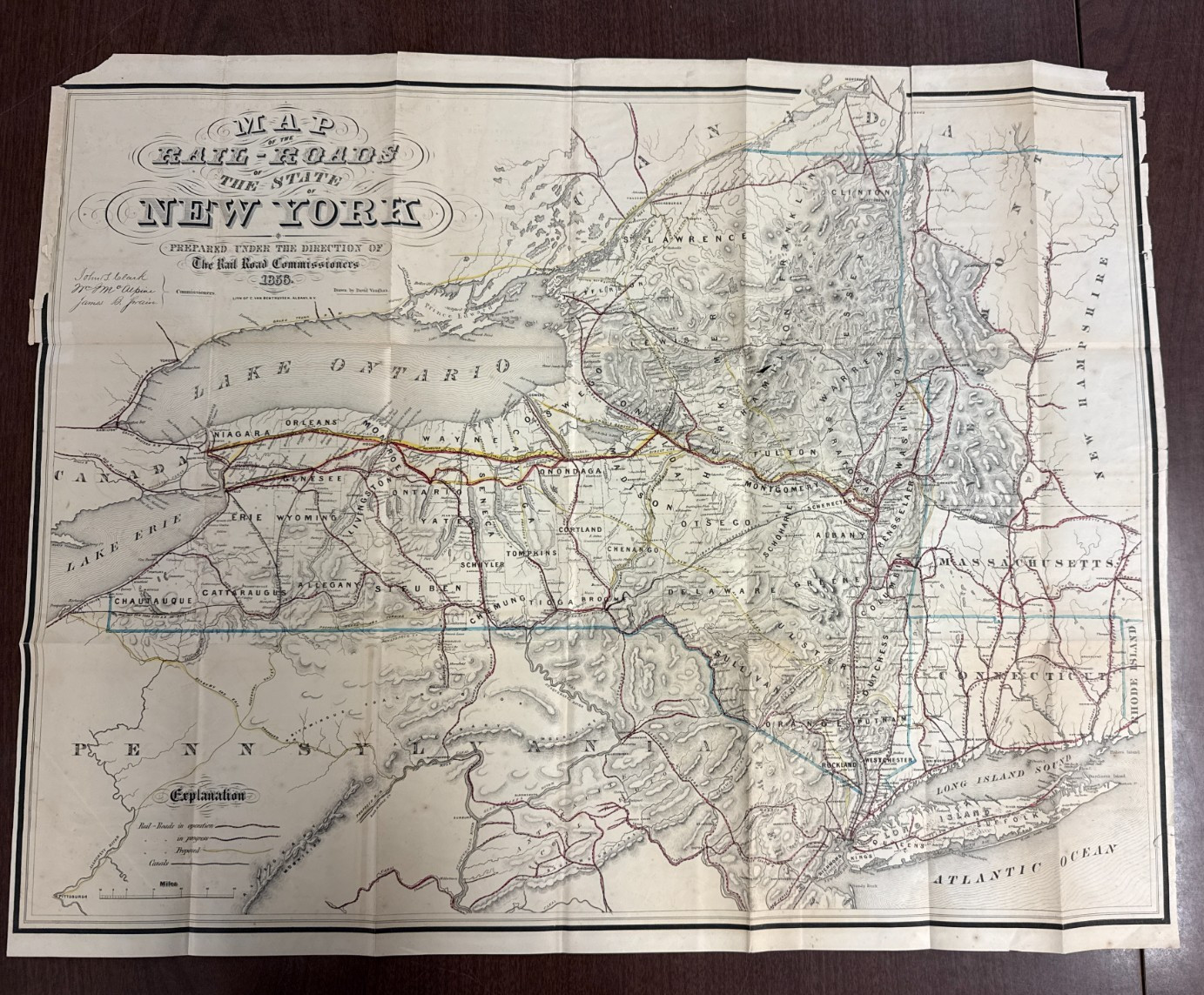 Map of the Railroads of The State of New York 1856