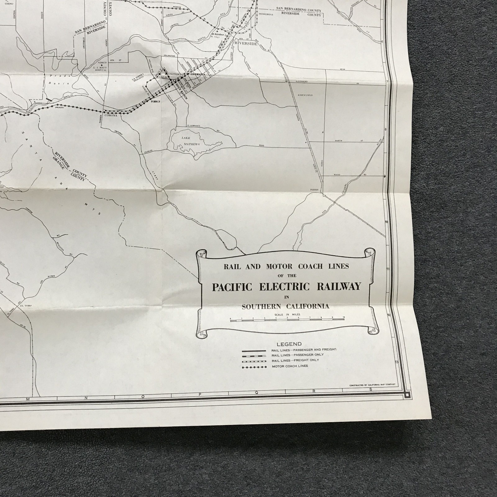 A Map Of Pacific Electric Lines In Southern California – 1952 – System Map