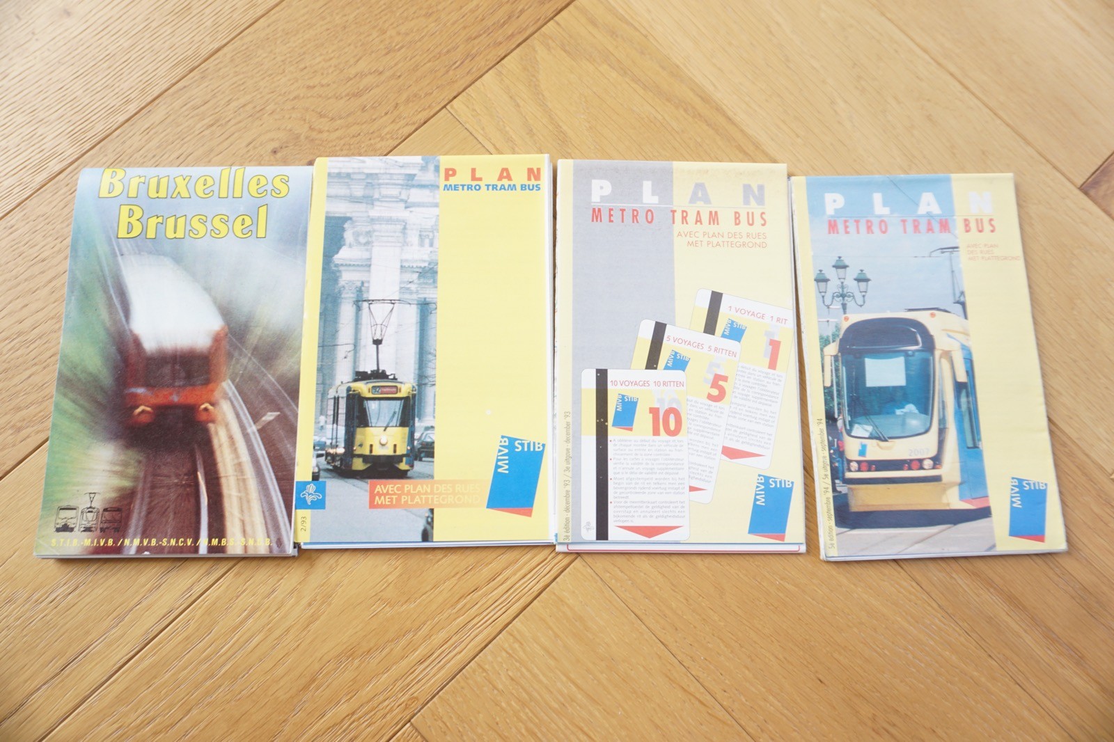 1989 1993 1994 Belgium Brussels Tram Tramways Railway Bus Map x4