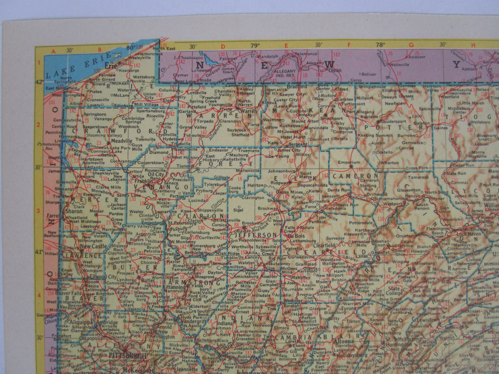 PA SC 1952 PENNSYLVANIA State RAILROAD Map STEWARTSTOWN RR or SOUTH CAROLINA Map