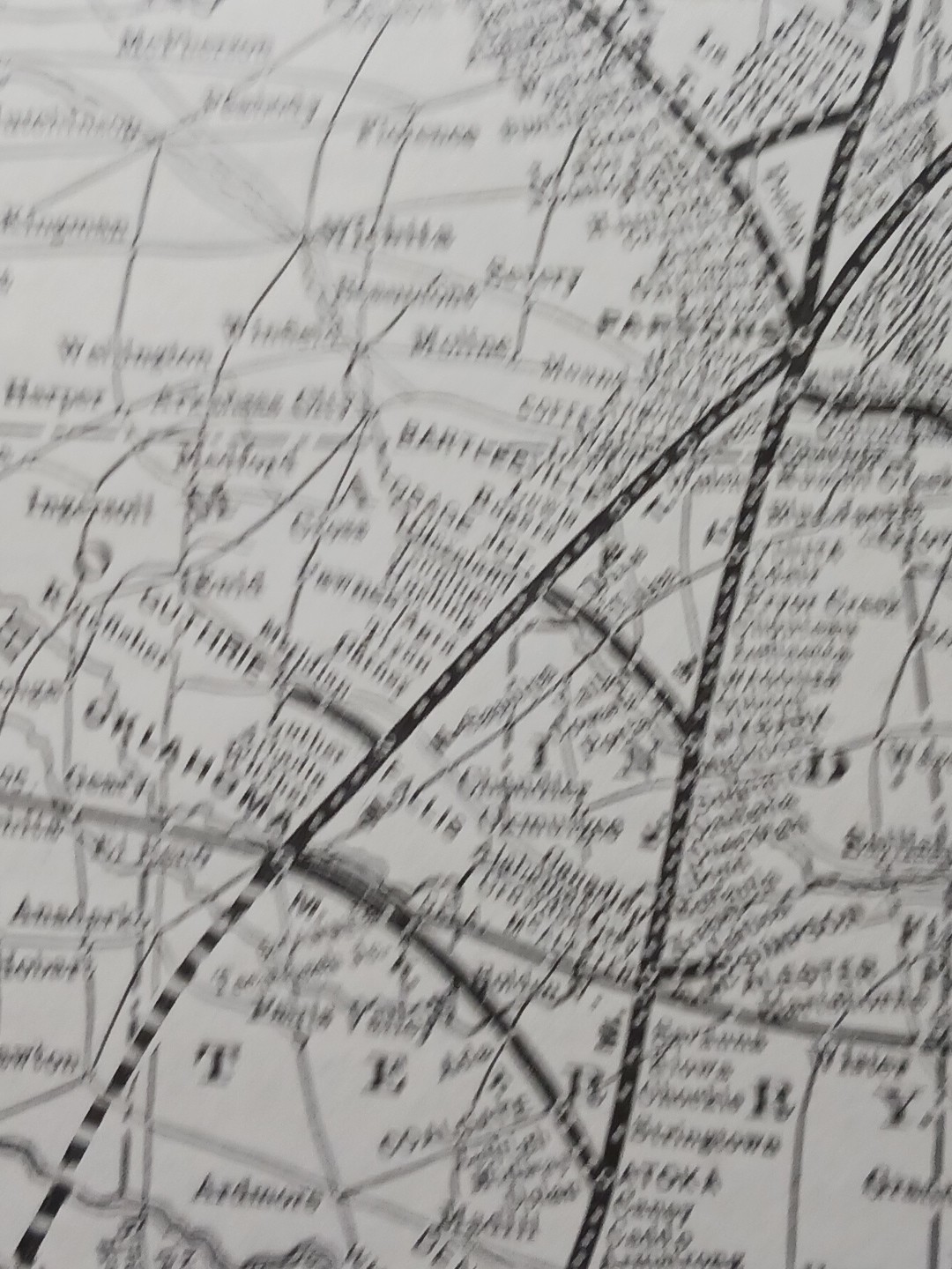 ~1904 Train Route Map MISSOURI KANSAS & TEXAS RAILWAY Vintage Railroad MK&T line