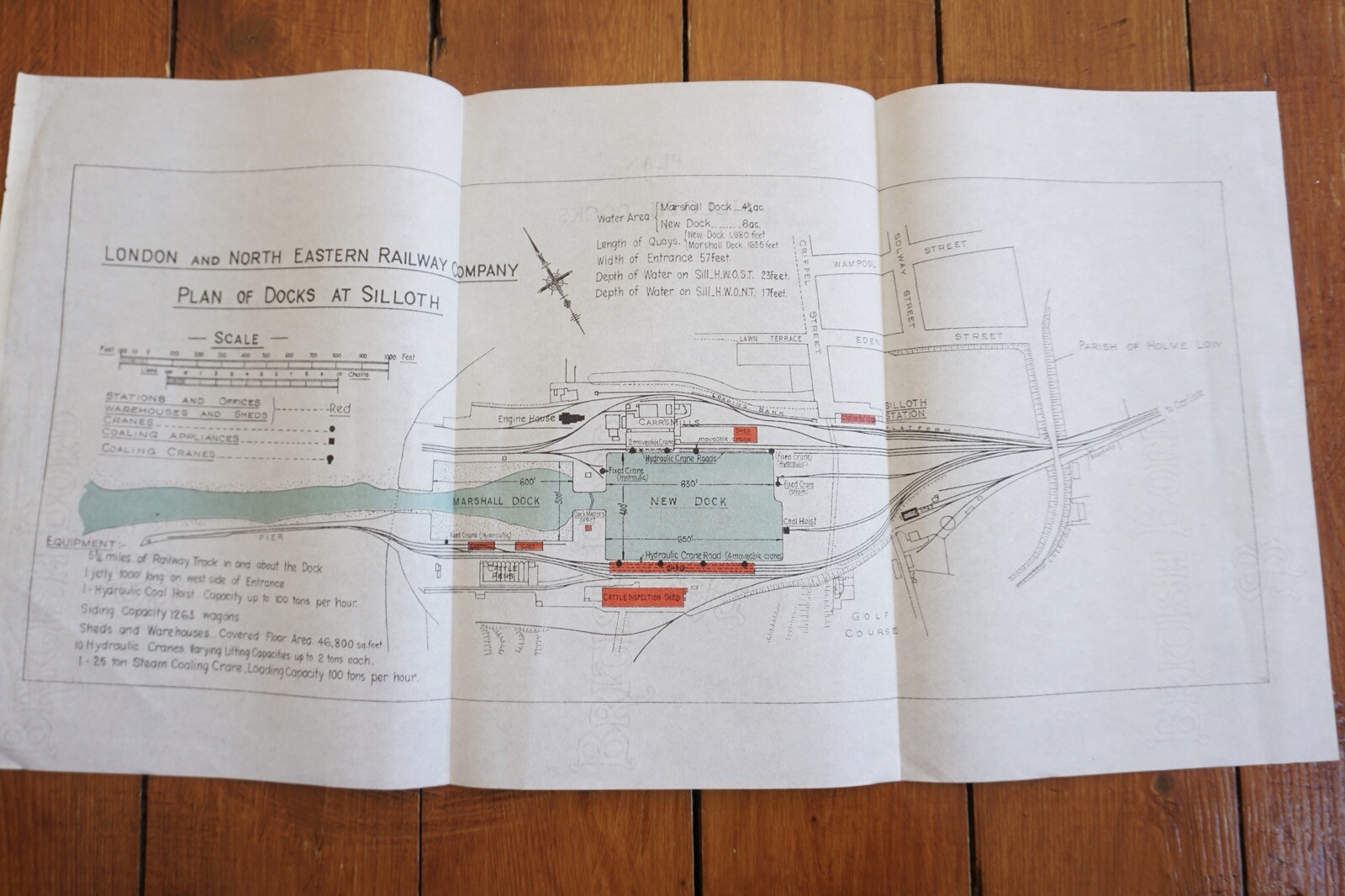 c1930 LNER Sillouth Docks Railway Plan Map