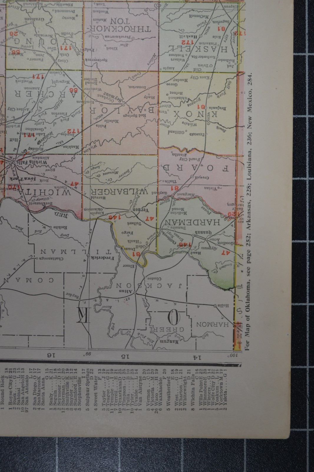 TEXAS – EAST – 1912 – RAND-McNALLY NEW COMMERCIAL ATLAS – SHOWS RAILROADS