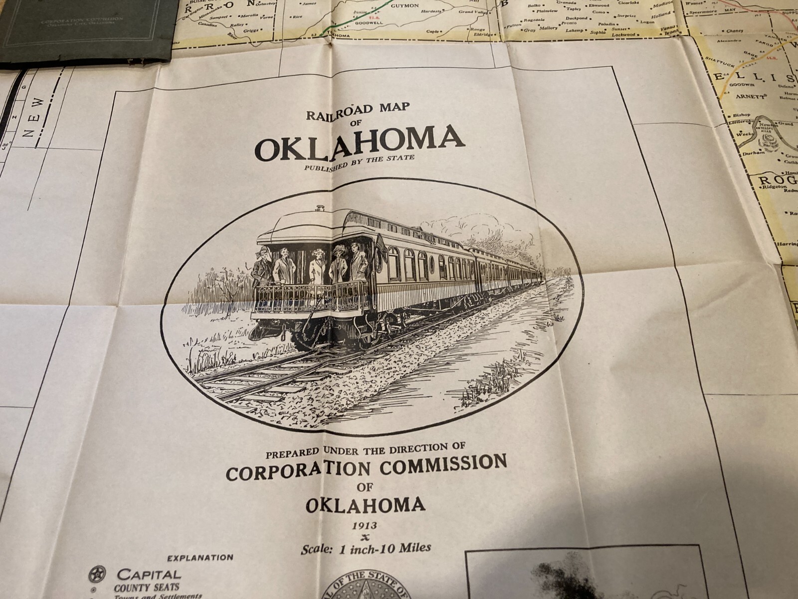 Railroad Map of Oklahoma by Corporation Commission of Oklahoma 1913