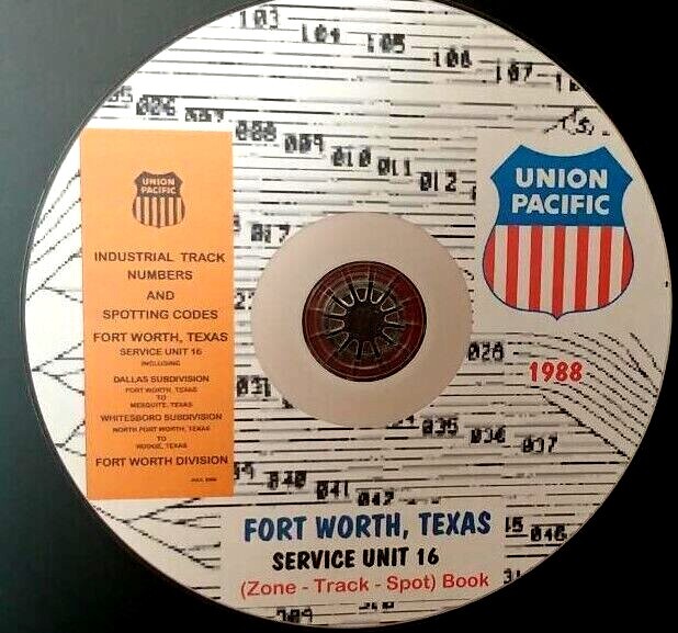 Union Pacific 1988 Fort Worth Texas Service Unit 16 ZTS PDF pages on DVD