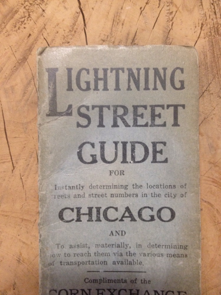 Antique Lightning Street Guide CHICAGO Steam Electric RAILROAD TERMINALS MAP 23’
