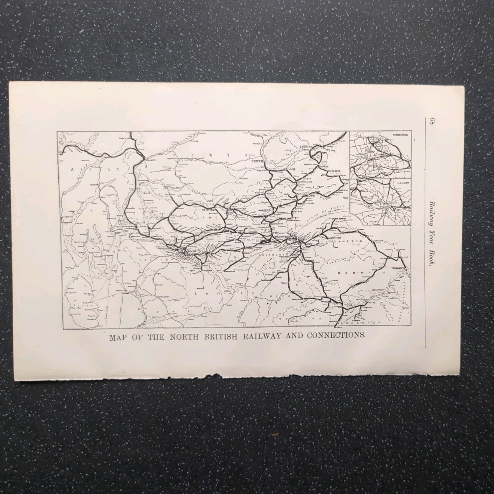 Original 1902 Map of the North British Railway And Connections