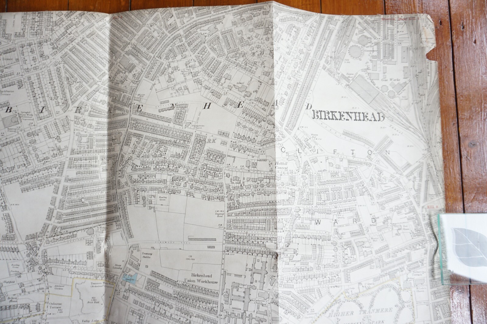 1898 Birkenhead GWR Linen OS Railway Map