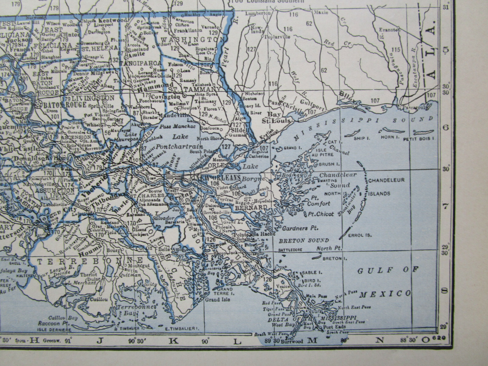 LA ME 1933 LOUISIANA RAILROAD Map GARYVILLE NORTHERN RR ~or~ MAINE. KNOX RR