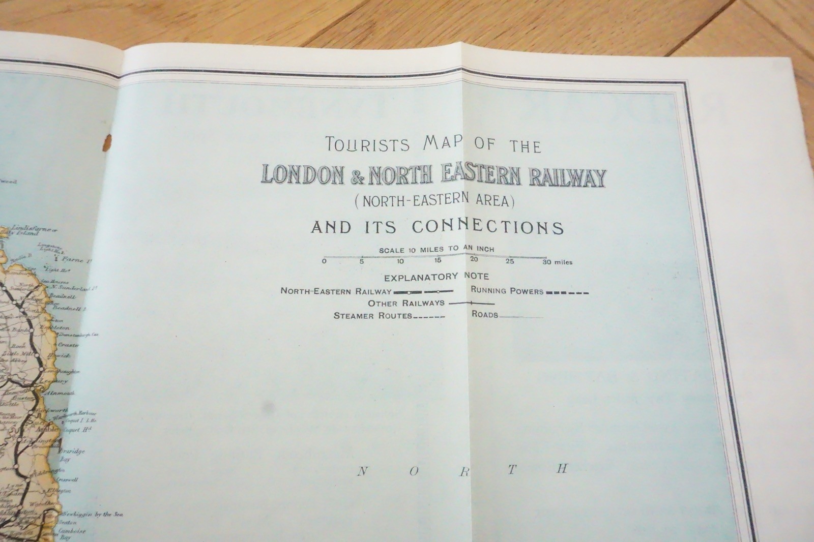 LNER North Eastern Area Connections Railway Map 49cm x 40cm