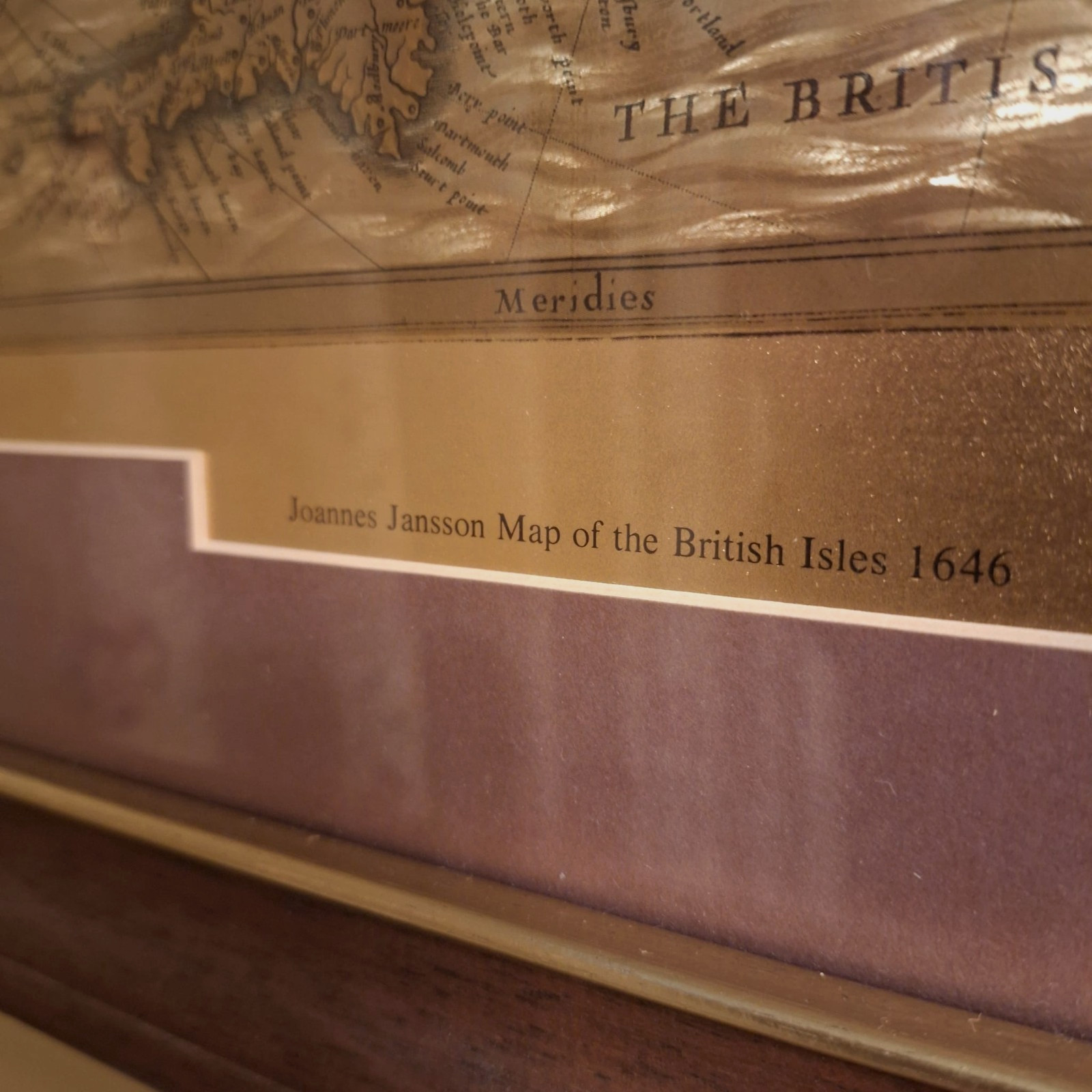 STUNNING VINTAGE GOLD FOIL MAP OF THE BRITISH ISLES 1646 BY JOANNES JANSSEN VGC