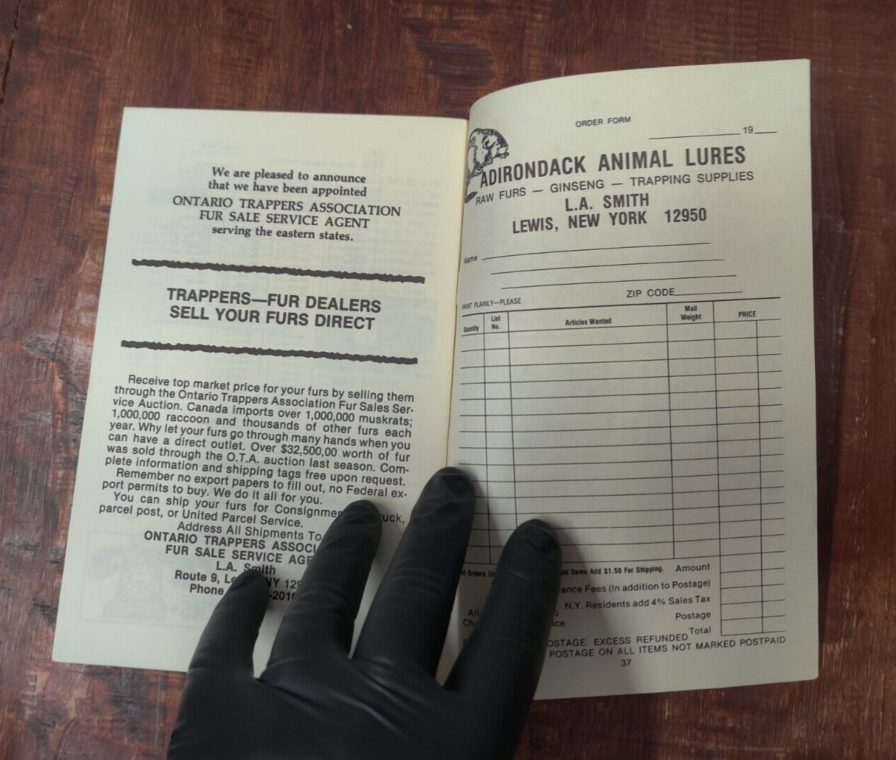 Vintage Trapping Supply Catalog Adirondack Animal Lures Lewis New York 1982-83