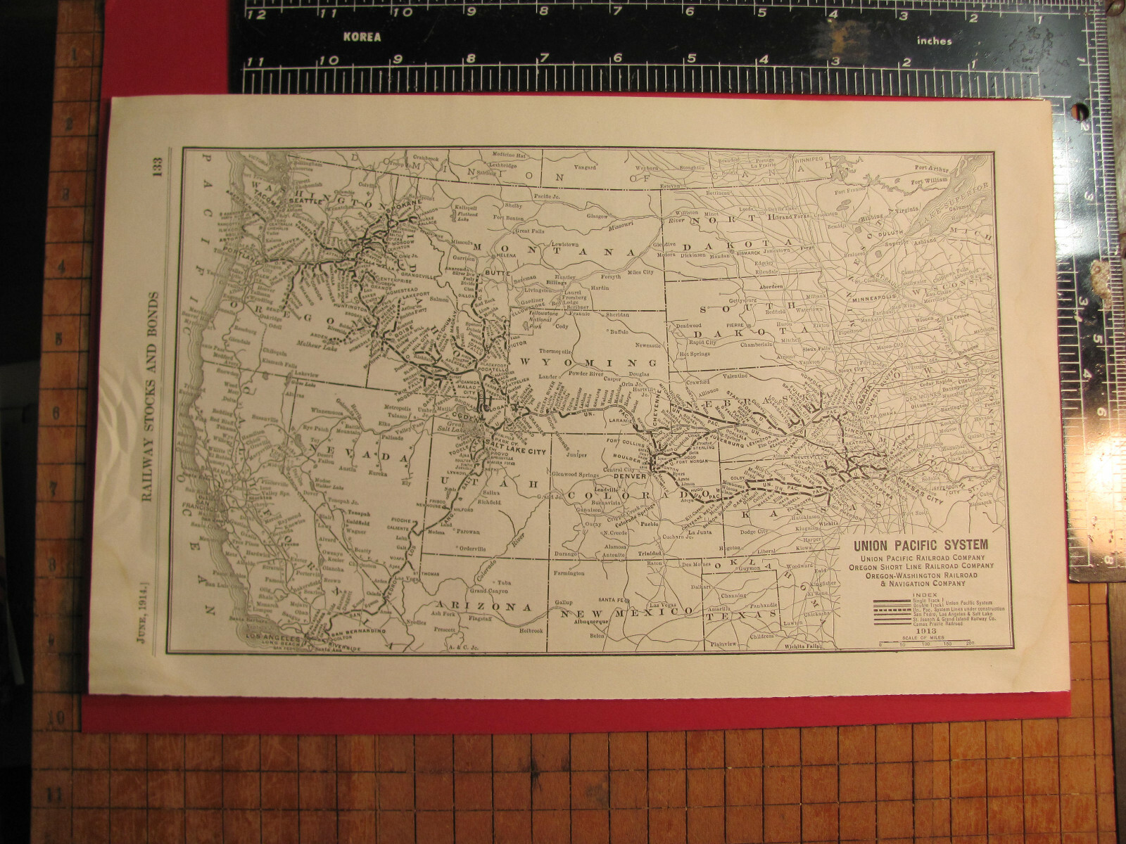 ORIGINAL 1914 UNION PACIFIC RAILROAD SYSTEM MAP ROUTES DEPOTS UP RR HISTORY