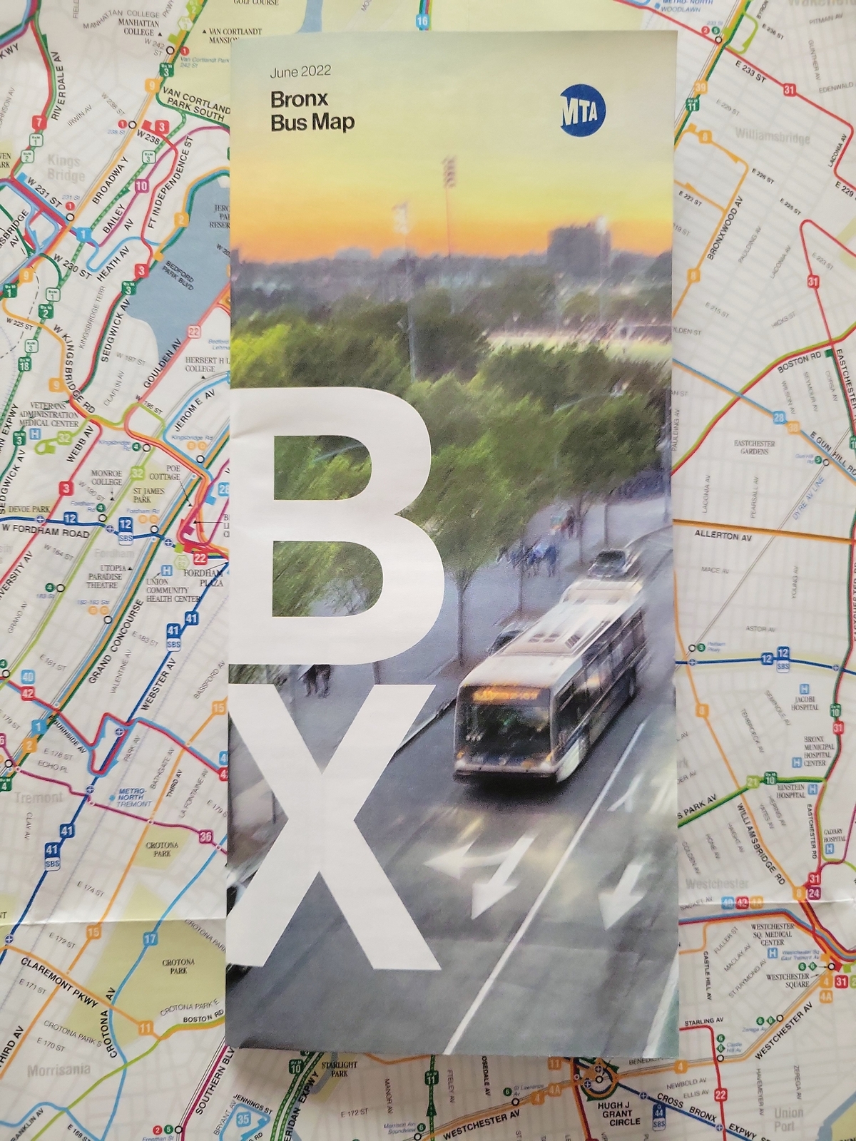 Full Size New York City MTA Transit NY BRONX Bus Route Map Latest Version