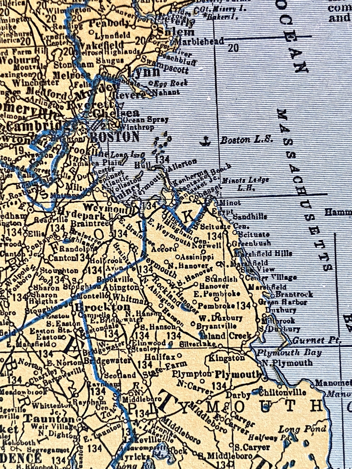 RHODE ISLAND, MASSACHUSETTS, MARYLAND & DELAWARE 1935 Railroad Maps. Hammond