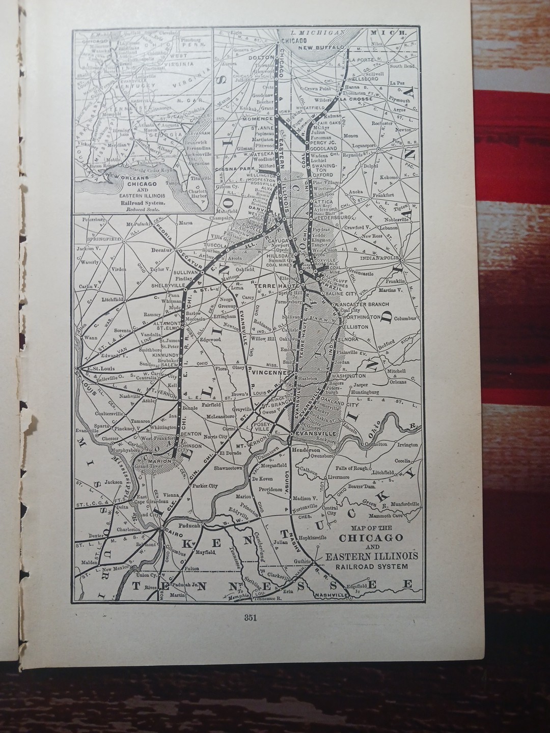 1897 Train Route Map + Report CHICAGO & EASTERN ILLINOIS RAILROAD Coal Fields