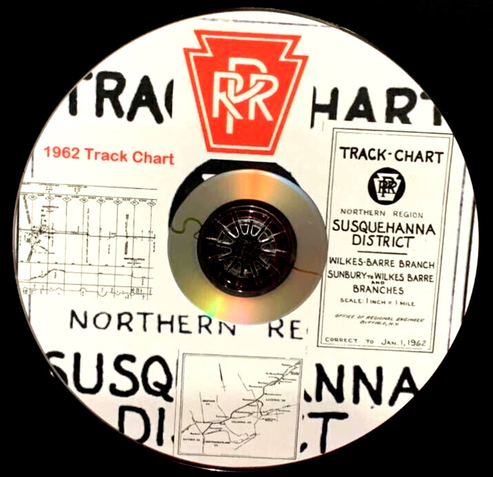 Pennsylvania Railroad 1962 N.Reg Susquehanna Branches Track Chart PDF on DVD