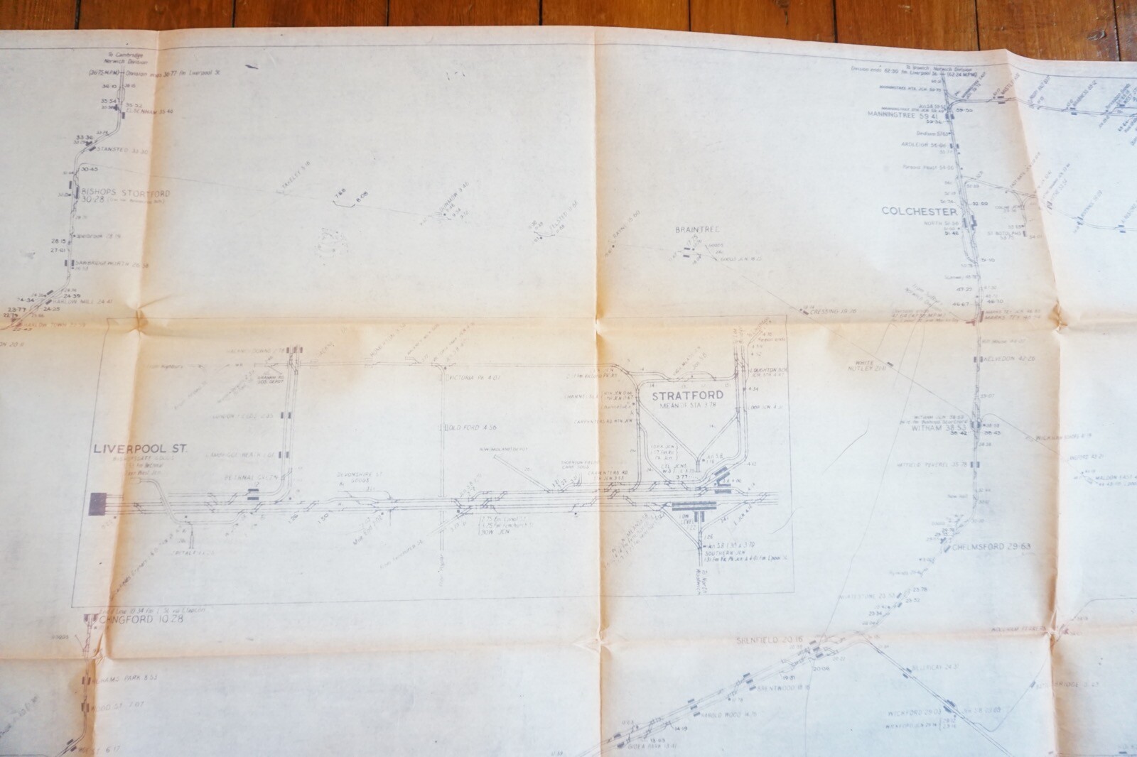 1966 British Rail Eastern Region Liverpool Street Division Railway Track Map