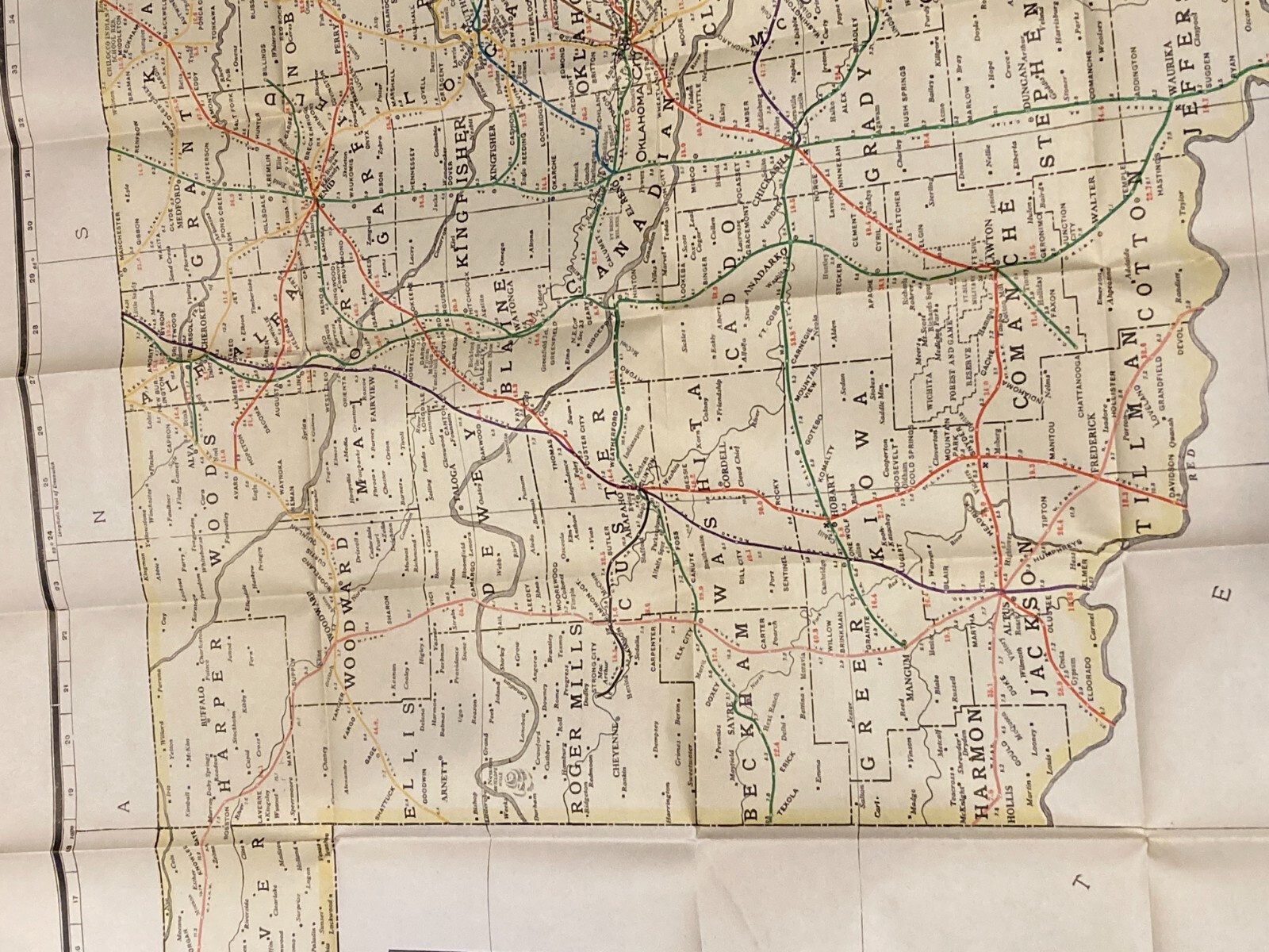 Railroad Map of Oklahoma by Corporation Commission of Oklahoma 1913