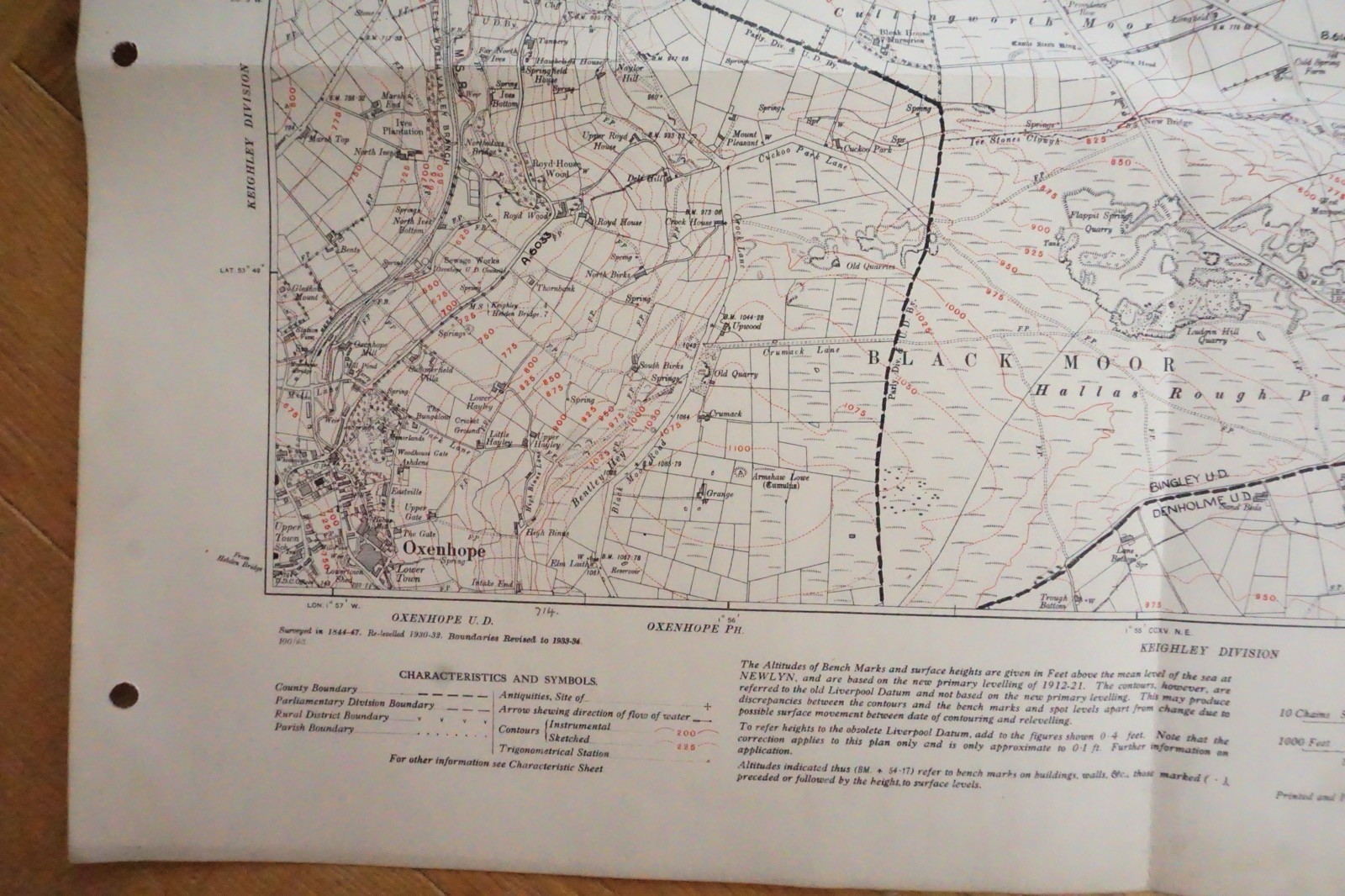 1938 Browmoor Naworth Blackmoor Yorkshire LNER Railway OS Linen Map Ref 84**